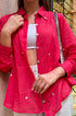 Nayeli Heart Embroidery Shirt (Red & Black)