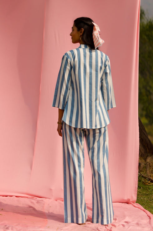 Azure Stripe Co-Ord Set