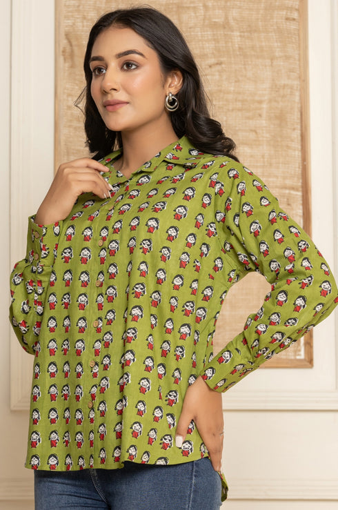 Palm Pink Cotton Shirt