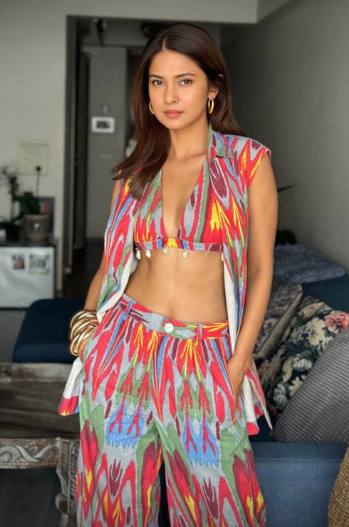 Fiesta Grey Ikat Print Co-Ord Set