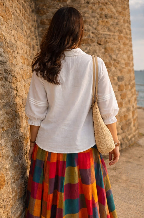 The Ivory Pleated Shirt