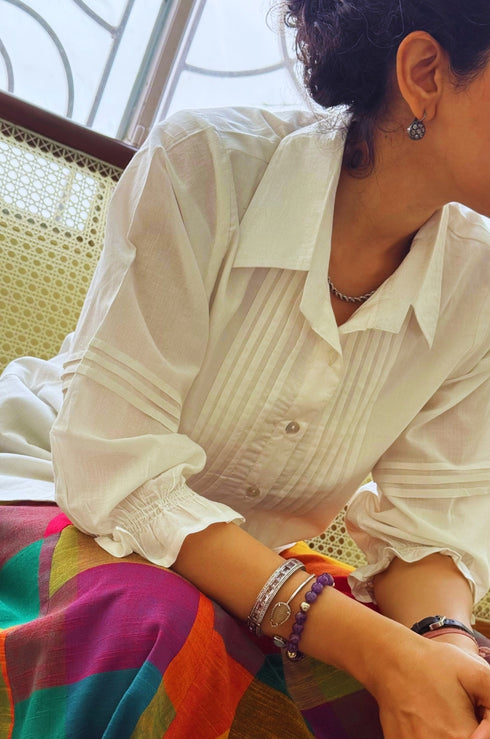 The Ivory Pleated Shirt
