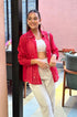 Nayeli Heart Embroidery Shirt (Red & Black)