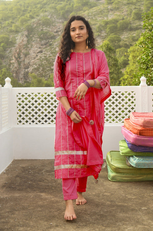 Swara Pink Kurta-Pant Set