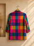 Madras Checks Mirror Embroidered Boyfriend Blazer | Reserve Yours