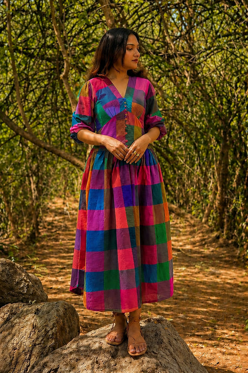 The Mosaic Check Dress