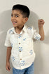 White Bandhani Cotton Shirt (Kid)