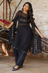 Black Sequin Detailed Georgette Kurta-Pant Set