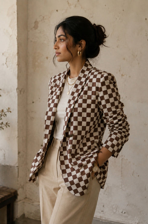 Cola Chess Boyfriend Blazer