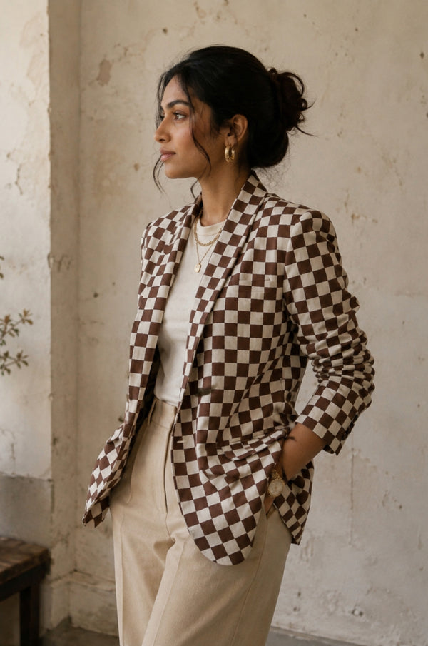 Cola Chess Boyfriend Blazer