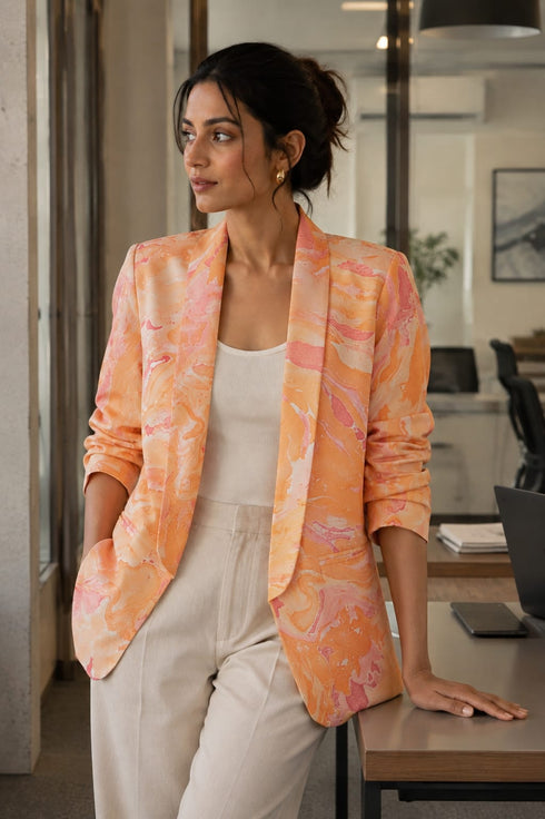 Candy Marble Boyfriend Blazer