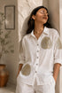 Diyu Sequin Embroidered White Co-Ord Set
