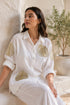 Diyu Sequin Embroidered White Co-Ord Set