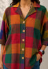 Mosaic Check Half Sleeve Loose Fit Shirt