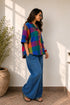 Mosaic Check Half Sleeve Loose Fit Shirt