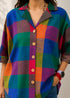 Mosaic Check Half Sleeve Loose Fit Shirt