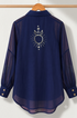 Celestial Chanderi Embroidered Indigo Shirt