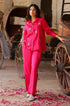 Hot Pink Evil Eye Embroidered Co-ord Set - Set of 2