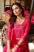 Hot Pink Lotus Embroidered Kurta-Sharara Set