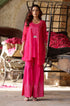 Hot Pink Lotus Embroidered Kurta-Sharara Set