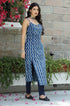 Indigo Dabu Print Slip Kurta