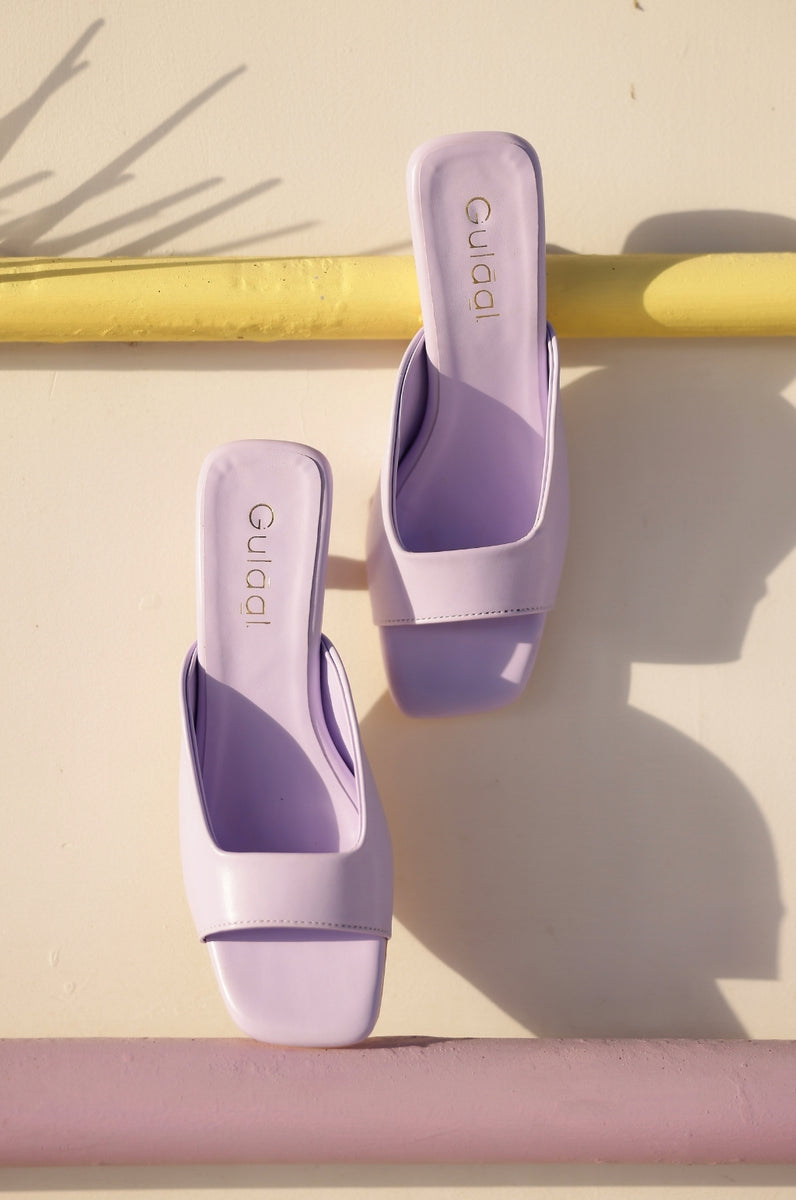 Lilac Square Toe Heel – Gulaal