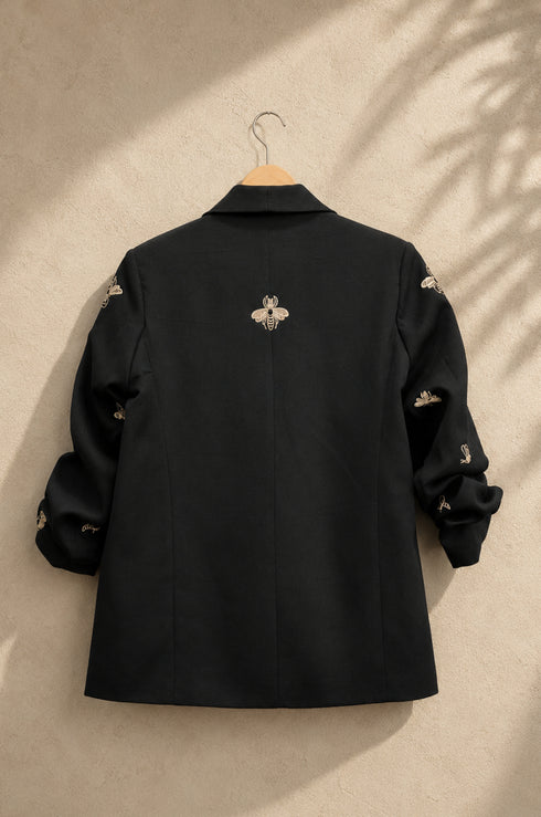 Bug Embroidered Boyfriend Blazer
