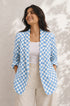 Blush Pink Check Boyfriend Blazer