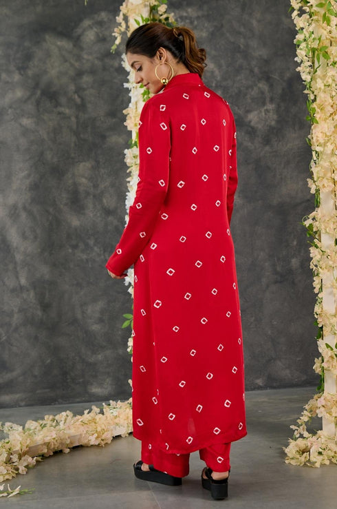 Bandhani Modal Satin Three Piece Set