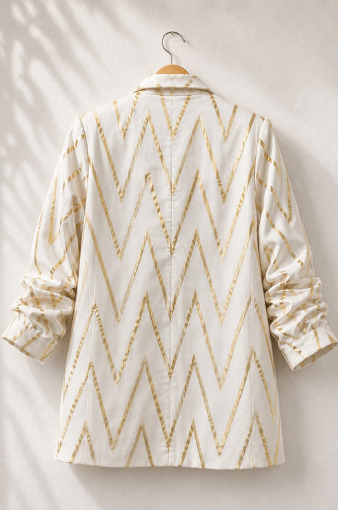 Ivory Silk Boyfriend Blazer