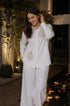 Diyu Sequin Embroidered White Co-Ord Set