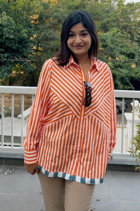 Tangerine Stripe Shirt