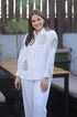 Diyu Sequin Embroidered White Co-Ord Set