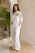 Diyu Sequin Embroidered White Co-Ord Set