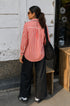 Red Mirror Embroidered Stripe Shirt