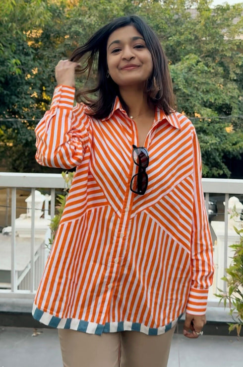 Tangerine Stripe Shirt