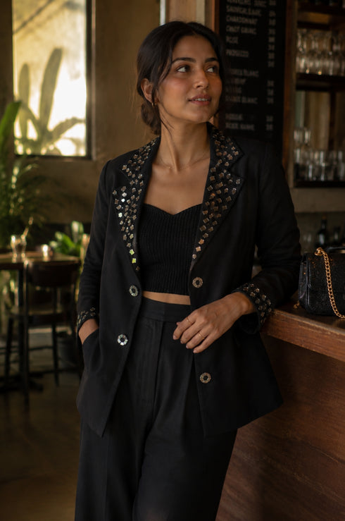 Black Mirror Embroidered Blazer