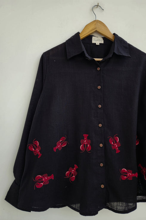 Crabby Chic Embroidered Shirt