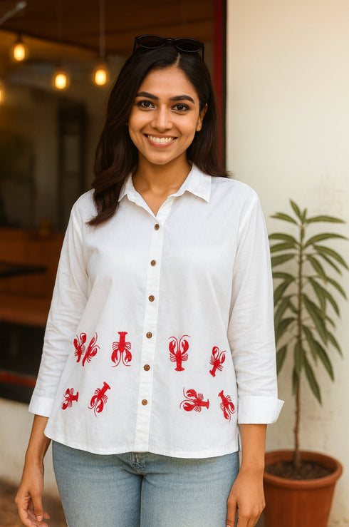 Crabby Chic Embroidered Shirt