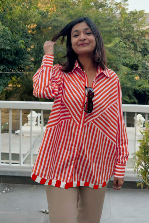 Tangerine Stripe Shirt