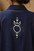 Celestial Chanderi Embroidered Indigo Shirt