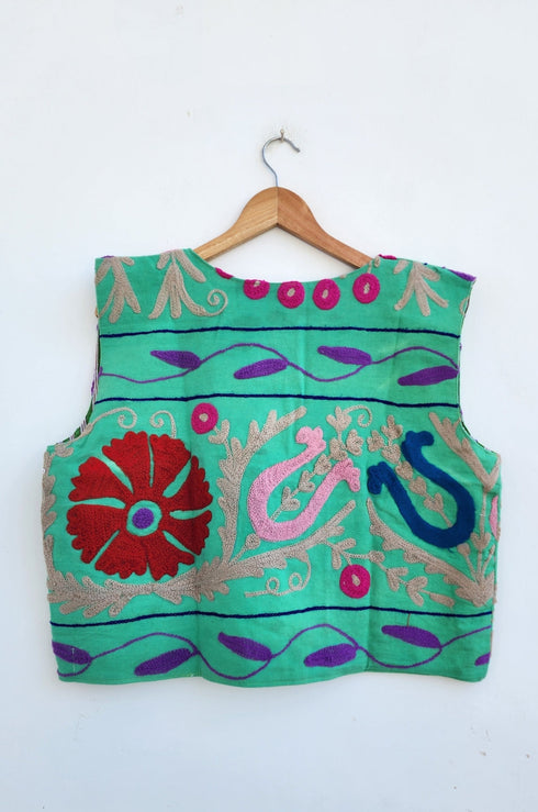 Cotton Sujani Art Embroidered Reversible Jacket