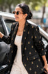 Noor Black Brocade Boyfriend Blazer