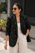 Noor Black Brocade Boyfriend Blazer