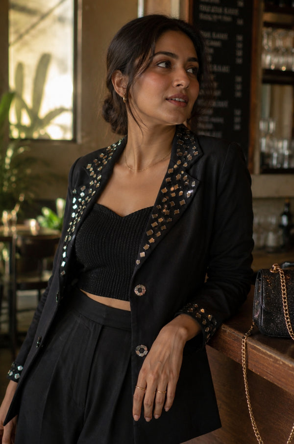 Black Mirror Embroidered Blazer