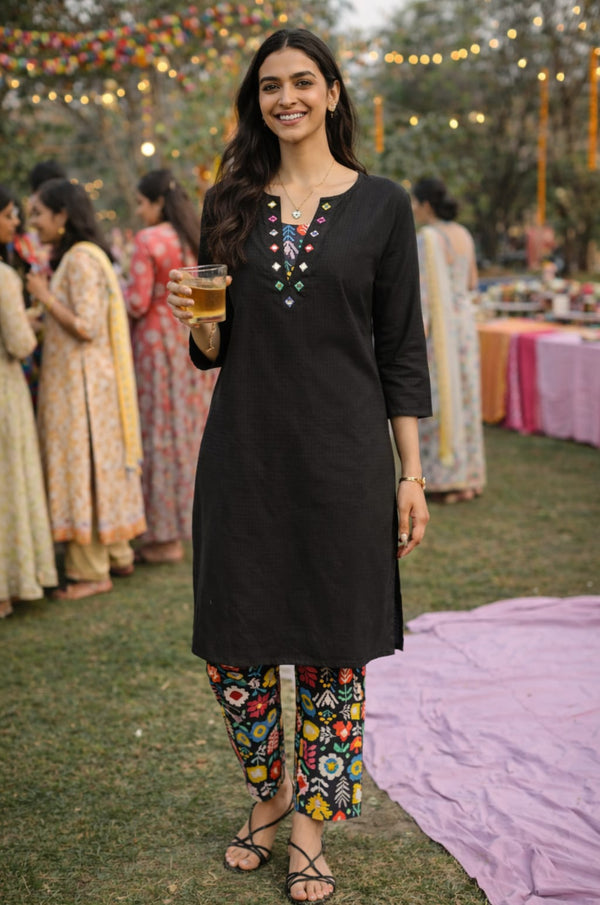 Midnight POP Kurta-Pant Set