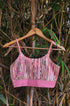 Sequin Embroidered Pink Smocking Bralette
