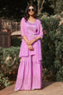 Lilac Lotus Embroidered Kurta-Sharara Set