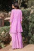 Lilac Lotus Embroidered Kurta-Sharara Set