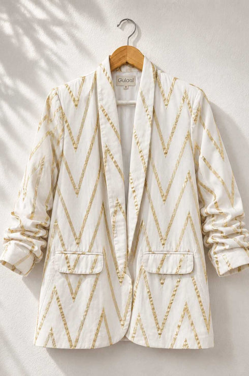 Ivory Silk Boyfriend Blazer